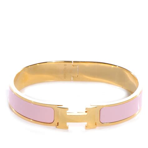 hermes clic h rose dragee|HERMES Enamel Narrow Clic Clac H Bracelet PM .